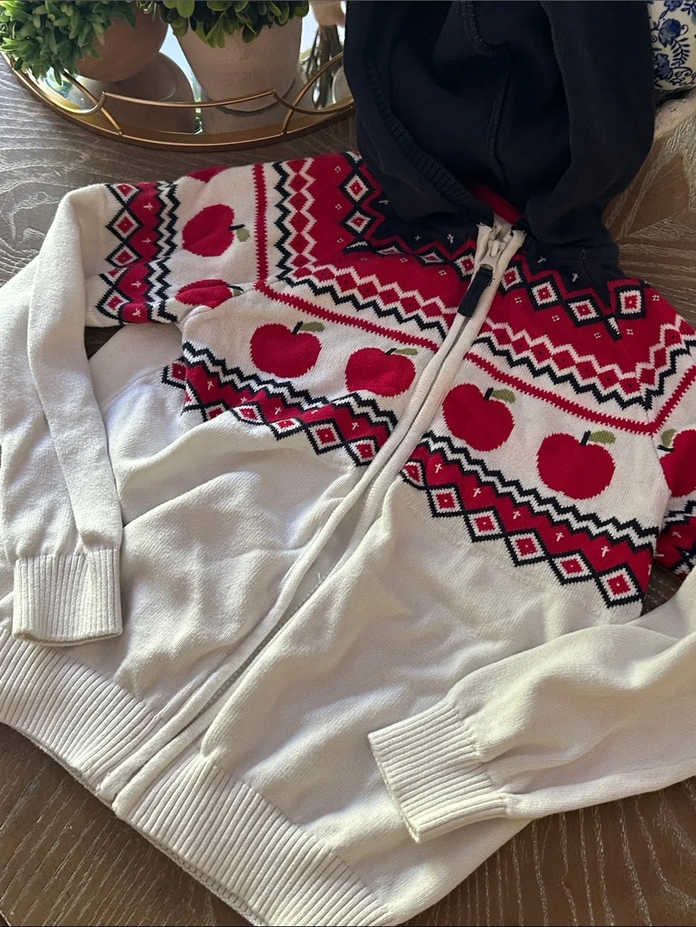 Gymboree Faire Isle Fall Harvest Hooded Autumn Apple Sweater Cardigan Jacket